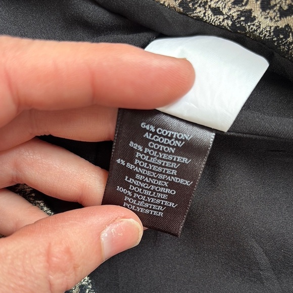 Ann Taylor Black and Gold Jacquar Pencil Skirt - Picture 5 of 9